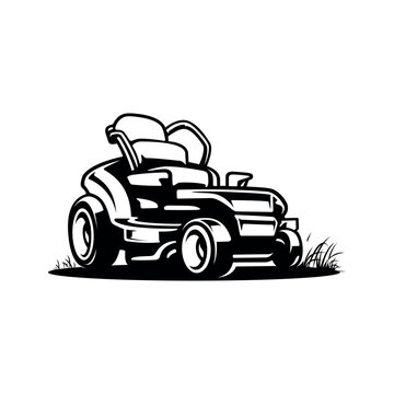 recommend clip art: silhouette of a lawn mower illustration logo vector