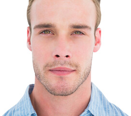 Obraz premium Unsmiling handsome looking at camera