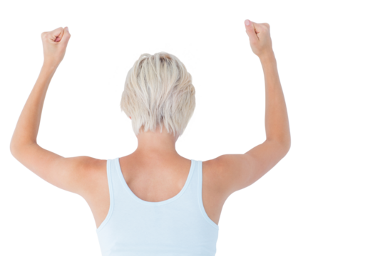 Angry woman hitting the wall 