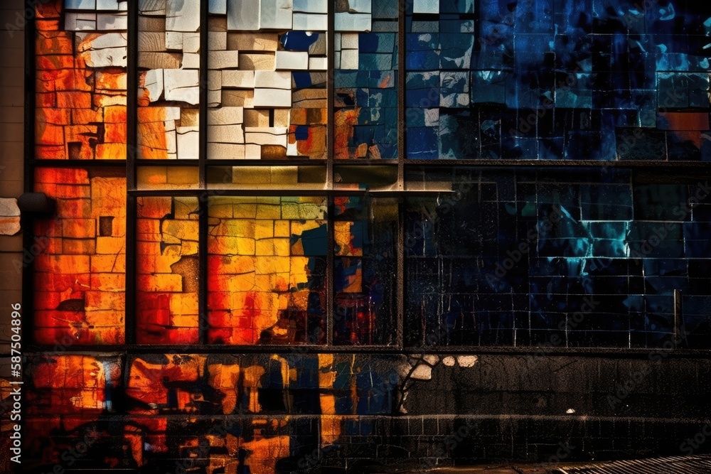 Canvas Prints modern skyscraper with numerous glass windows reflecting the city skyline. generative ai