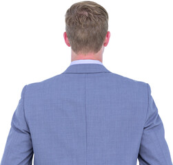 A back turned businessman on a background