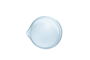 The crystallization cup is empty, made of blue glass. isolated. PNG