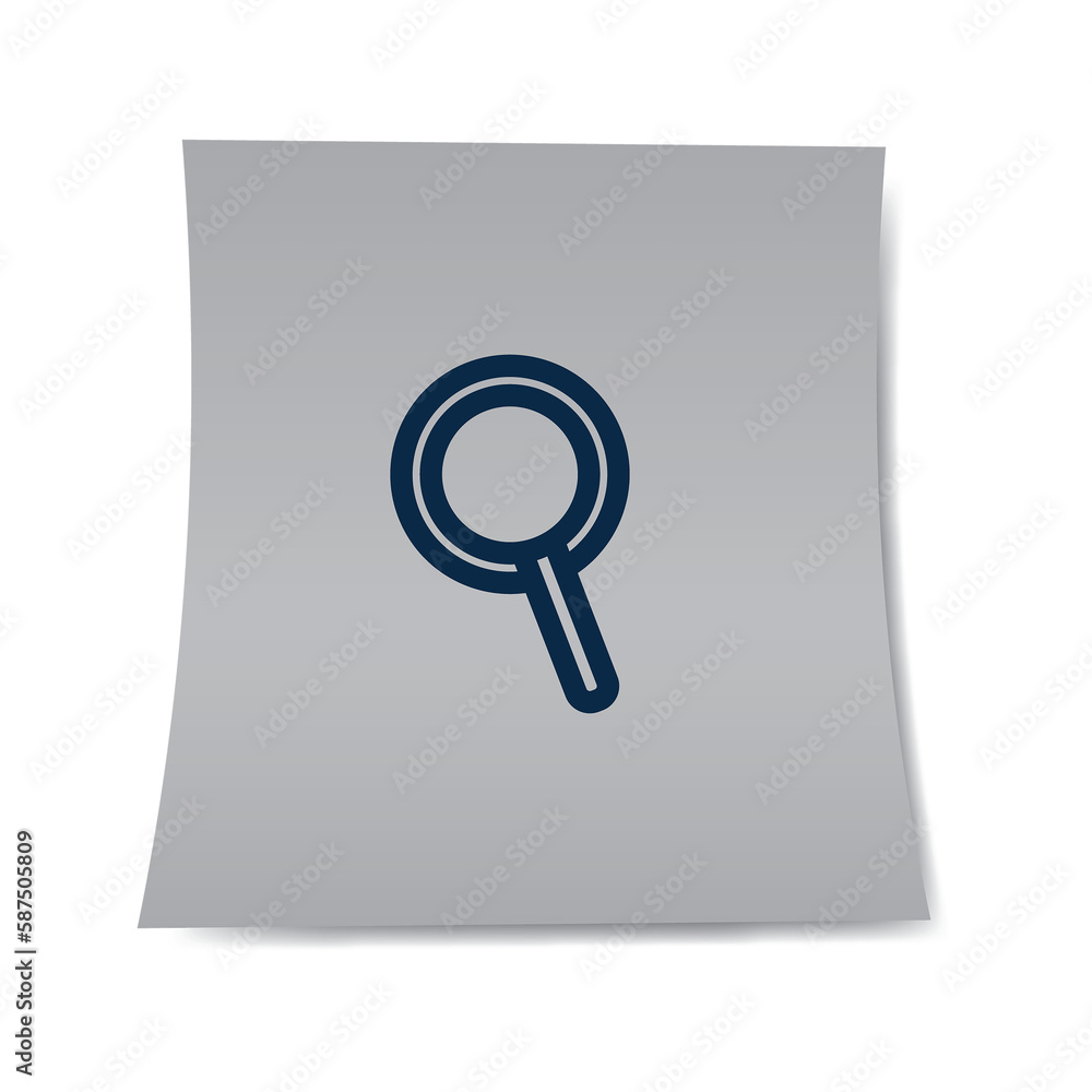 Poster digitally generated image of paper with search symbol
