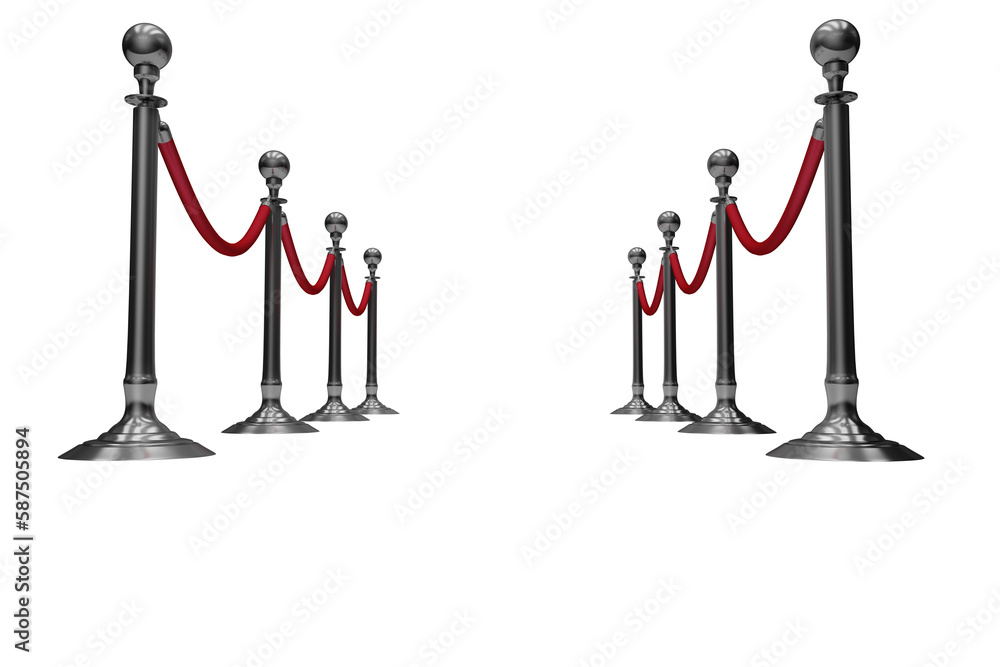 Poster low angle view of queue rope barrier