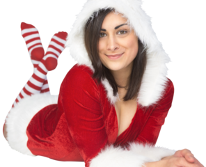 Pretty girl smiling in santa outfit