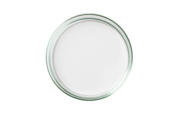 Petri dish empty transparent isolated.