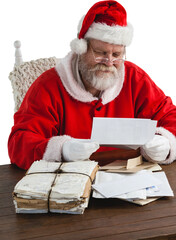 Santa Claus reading wish lists  © vectorfusionart