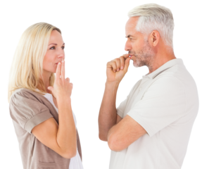 Side view of thoughtful couple