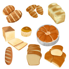 set of kinds of bread