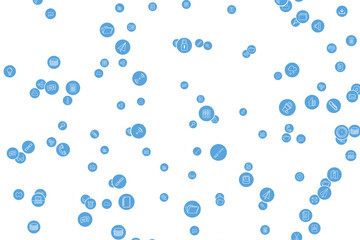 Full frame shot of circular blue computer icons