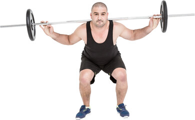 Obraz premium Bodybuilder lifting heavy barbell weights