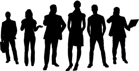Colleagues standing over white background
