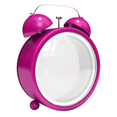 Empty shiny pink alarm clock