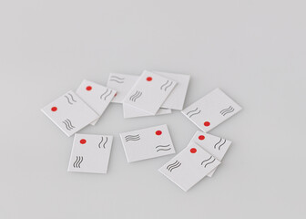 White envelops with post stamps on white background.