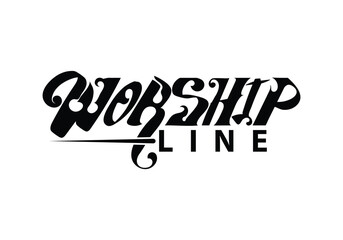 WORSHIP LINE lettering vintage logo
