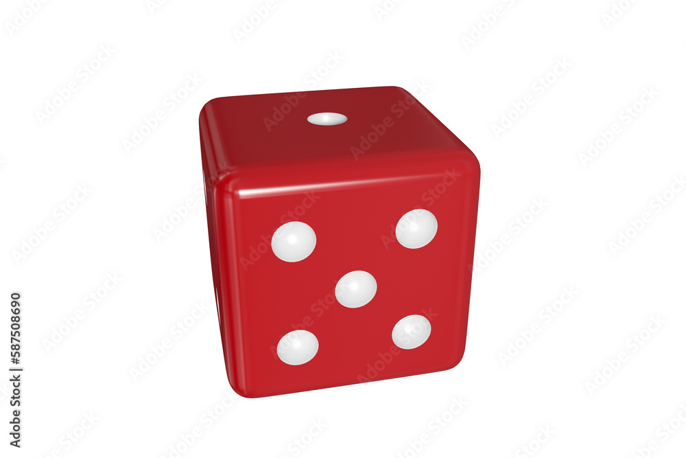 Poster computer generated image of 3d red dice