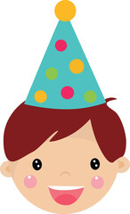 Fototapeta premium Boy wearing party hat icon