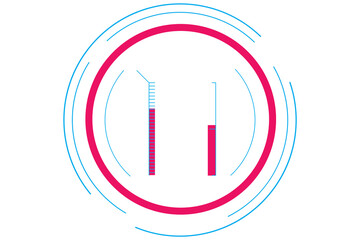 Digital composite image of blue and pink design