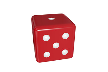 Computer generated image of 3D red dice
