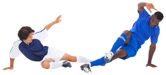 Football players tackling