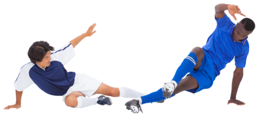 Football players tackling