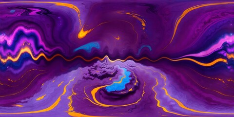 Photo of an abstract painting with purple and yellow color scheme
