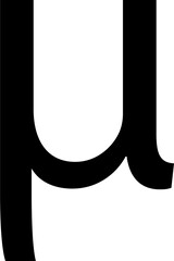 Mu symbol on white background