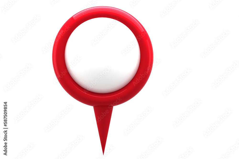 Sticker close-up of red map location marker