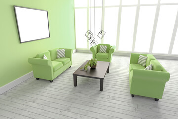 Composite image of modern living room