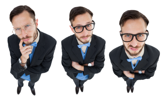 High angle portrait view of thoughtful businessman - Powered by Adobe