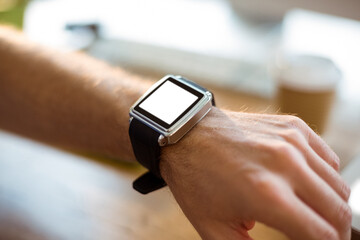 Man wearing smartwatch