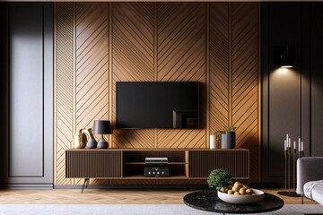 Luxurious living room showcasing fine furniture and interior design. Generative AI illustration