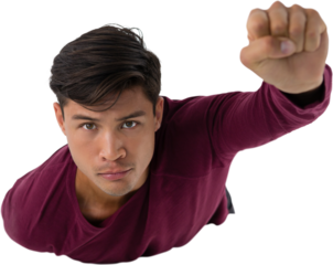 Portrait of businessman imitating as super heroes