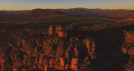 Fototapeta premium Eroded mountains during sunset