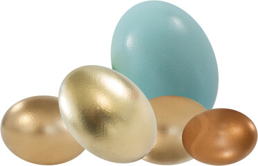 Big and small shiny Easter eggs