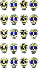 Illustrative image of decorated skulls