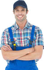 Confident plumber with arms crossed