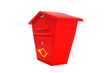 Digitally generated image of red postbox 