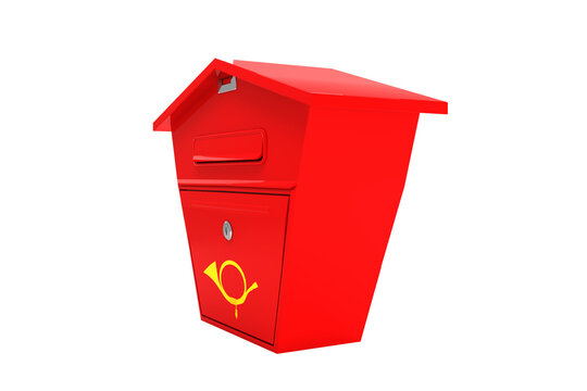 Digitally generated image of red postbox 