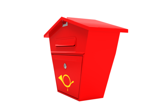 Digitally generated image of red postbox - Powered by Adobe