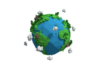 Composite image of globe icon