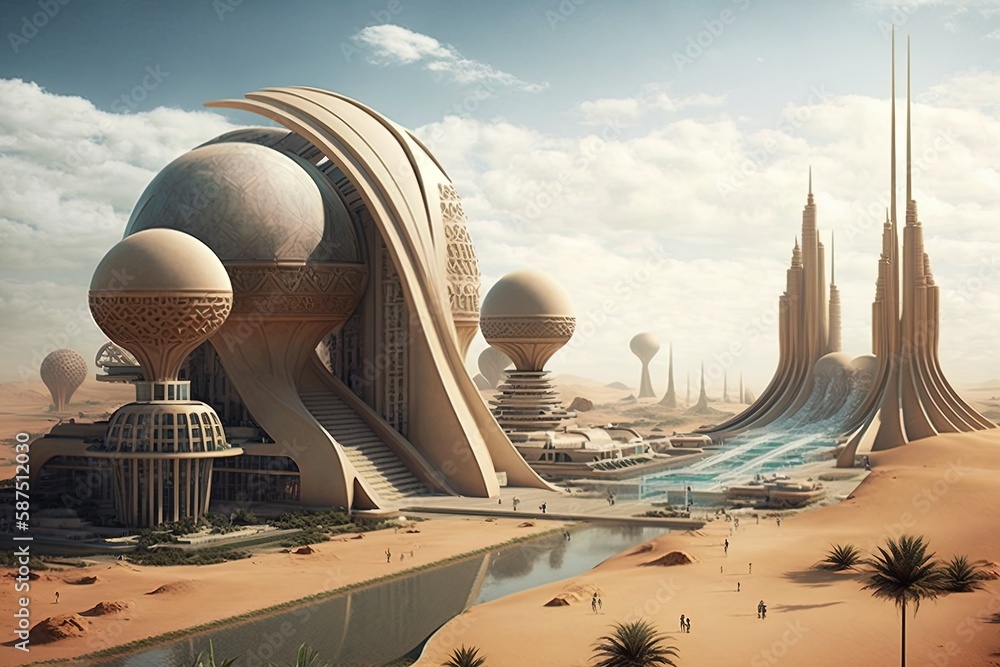 Aufkleber the utopian society utopian cityscapes as the blueprint for a better tomorrow generative ai