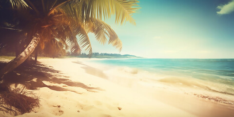 Fototapeta premium A Slice of Tropical Heaven: An Untouched and Unforgettable Beachscape