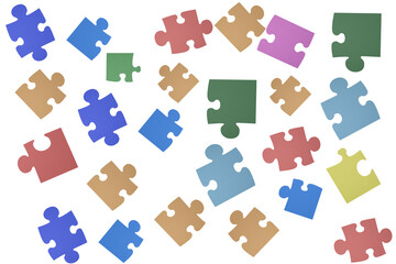 Illustration of colorful jigsaw puzzle