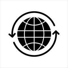 world icon illustration, globe vector icon, globe icon best flat design, on white background.