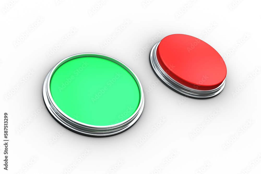 Poster red and green push buttons