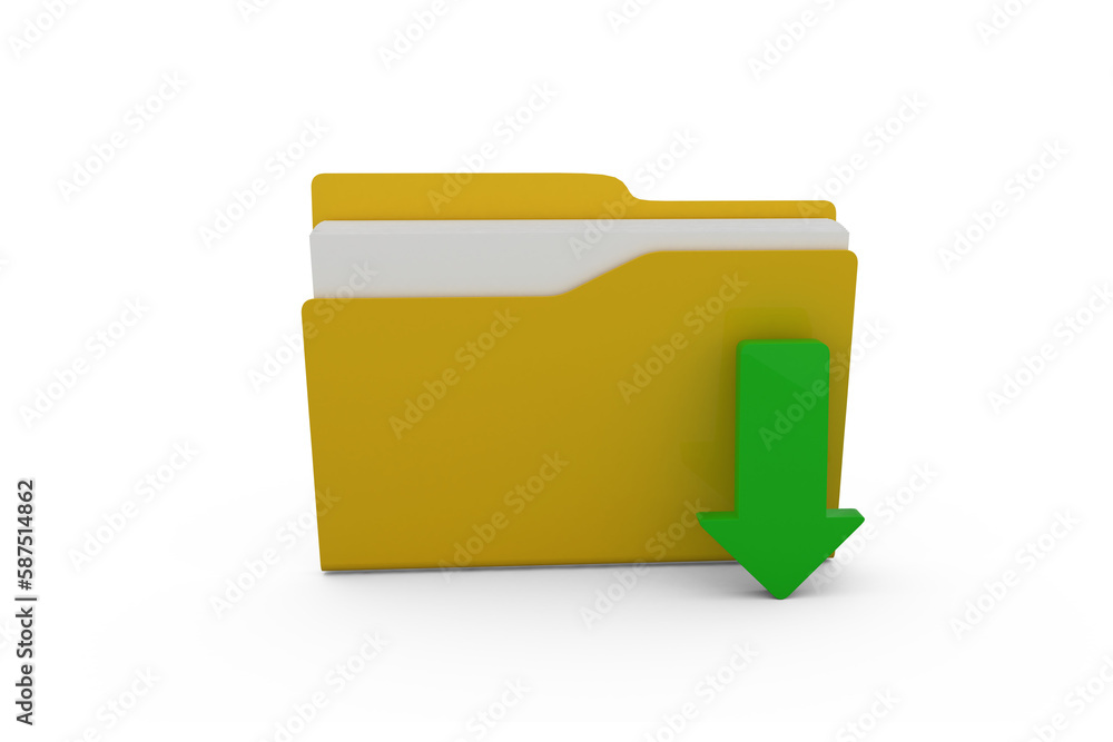 Poster folder with uploading arrow symbol