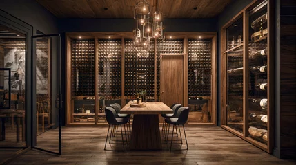 Fotobehang Modern Wine Cellar AI Powered Design © RoomRender AI
