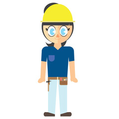 Digitally generated image of female construction worker