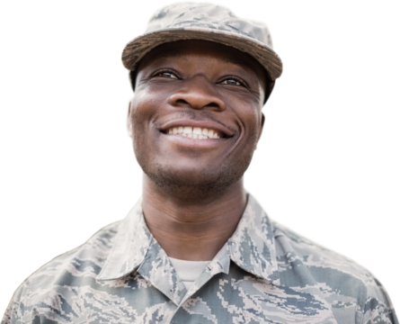 Portrait of military smiling 